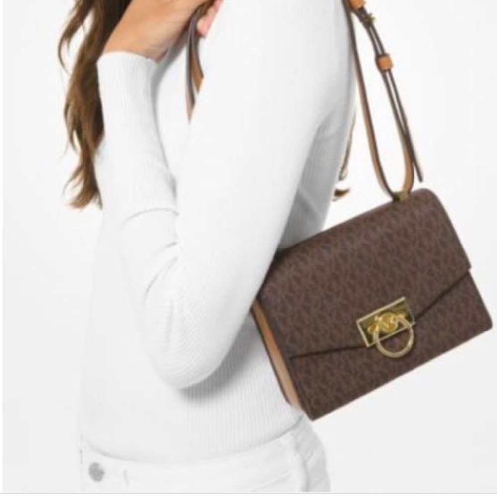 New! Michael Kors Hendrix Logo Crossbody Bag